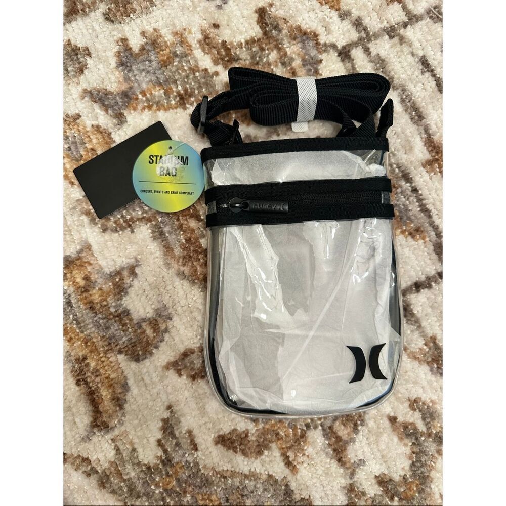 Hurley Clear and Black Crossbody Stadium Bag New